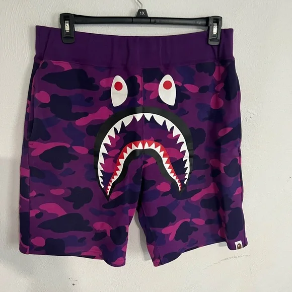 Mens Bape purple shorts XL